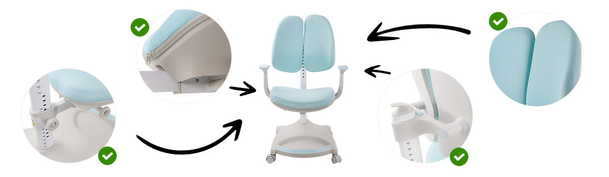 Ergonomiczny fotel do biurka dla dziecka Spacetronik XD SPC-XD01A